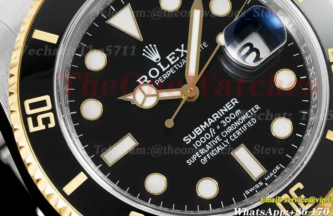 116613LN Black 40mm Wrapped SS Dot Submariner YG KF VR3135 0527